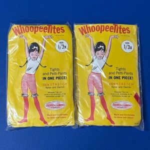 Vtg 60s/70s WhoopeeTites Tights Petti Pants 1/3X Sugar n Spice NOS Red Lot of 2